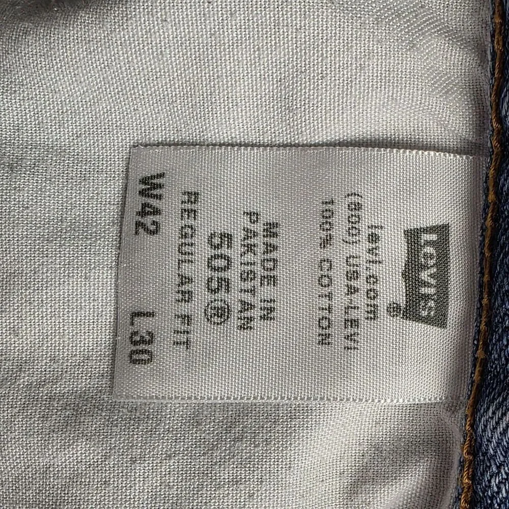 Levi’s 505 Light Blue Denim Regular Men's Red Tab Straight Jeans Size 42 X 30